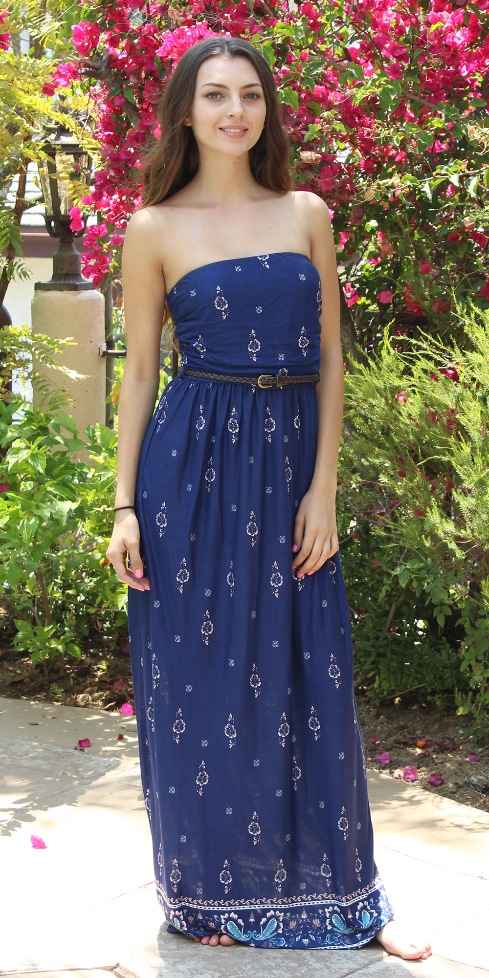 Tube Top Strapless Floral Maxi Dress ...